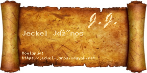 Jeckel János névjegykártya